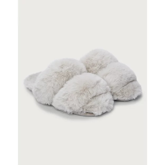 Faux-Fur Strap Slider Slippers | The White Company (UK)