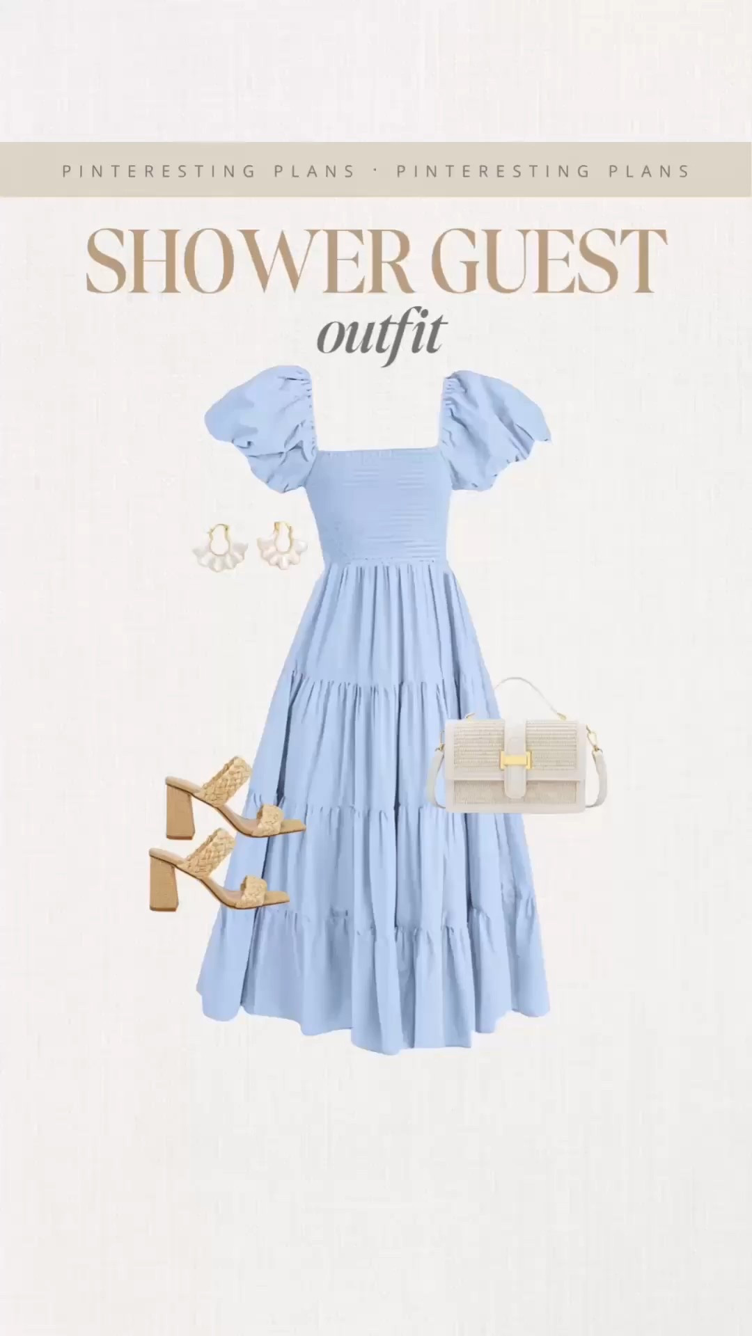 Shower Guest outfit 🙌🏻🙌🏻 Blue midi dress sandals, heels,purse spring style, spring fashion

#LTKSeasonal #LTKWatchNow #LTKStyleTip