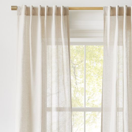 Sheer European Flax Linen Curtain - Natural Flax | West Elm (US)