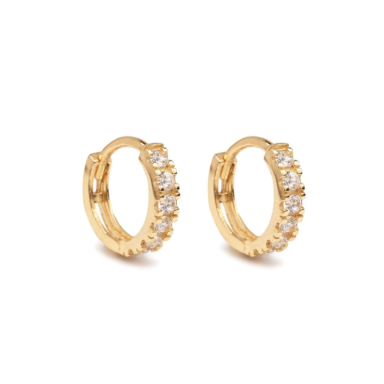 Pave Huggie Earrings 14K | AMY O