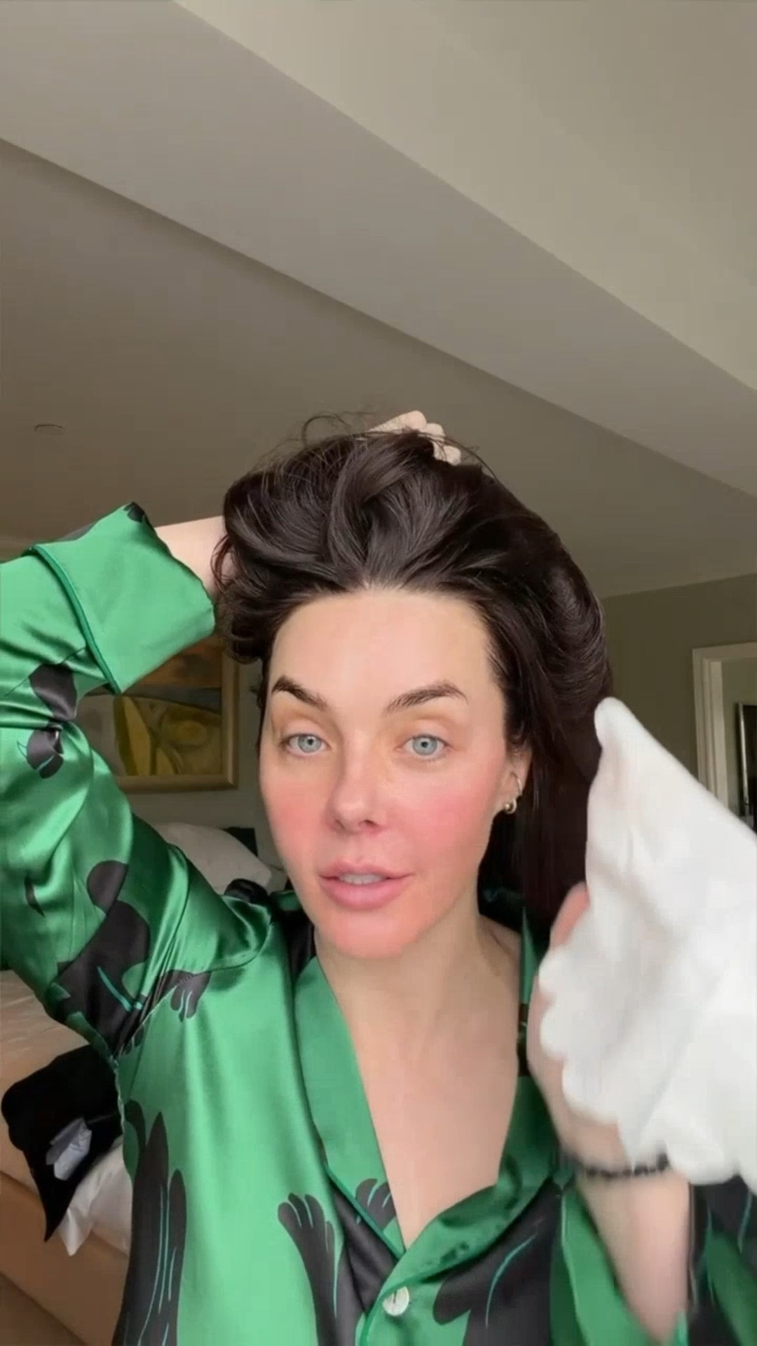 Get ready with me 💚 My pajamas are Olivia von Halle 