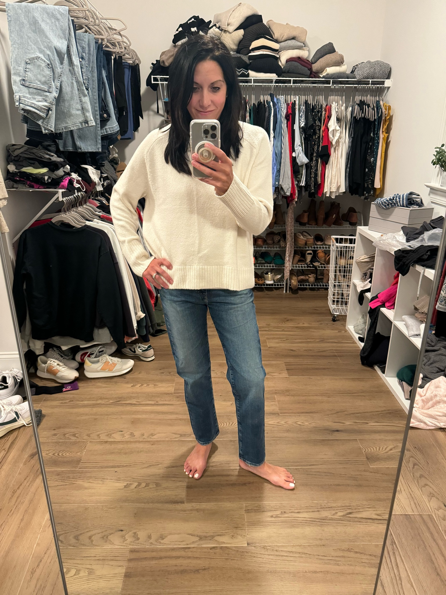 In love with my first two NSale arrivals.

Wearing my normal size 26 in the jeans and sized up to a medium in the sweater.

#LTKxNSale #LTKStyleTip #LTKSaleAlert