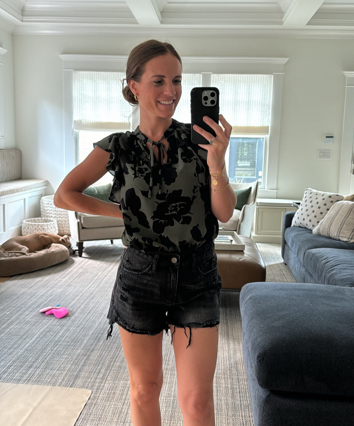 Black denim shorts, good length, a bit stiffer of fabric than I typically like but fit well! I’m wearing size 25. 

#LTKTravel #LTKSeasonal #LTKFindsUnder100