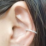 Fake Conch Ring Ear Cuff Earring Non Pierced Crystal Adjustable CZ No Piercing Wrap Cuffs | Amazon (US)