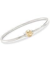 The Traditional Sterling Silver & 14K Yellow Gold Clad Single Ball Threaded Bracelet from Cape Co... | Amazon (US)