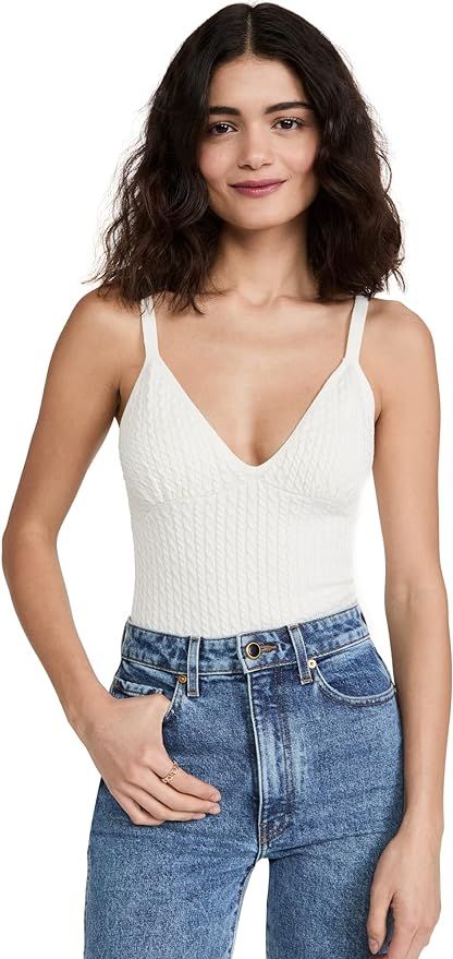 Alice + Olivia Women's Kenna Cable Cropped Sweater Tank | Amazon (US)