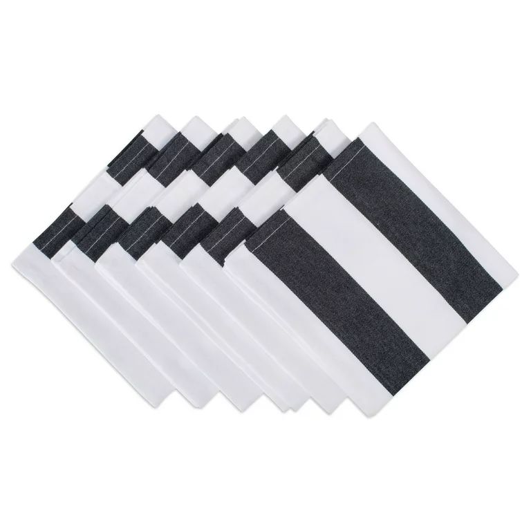 Set of 6 White and Black Dobby Striped Napkin, 20" | Walmart (US)