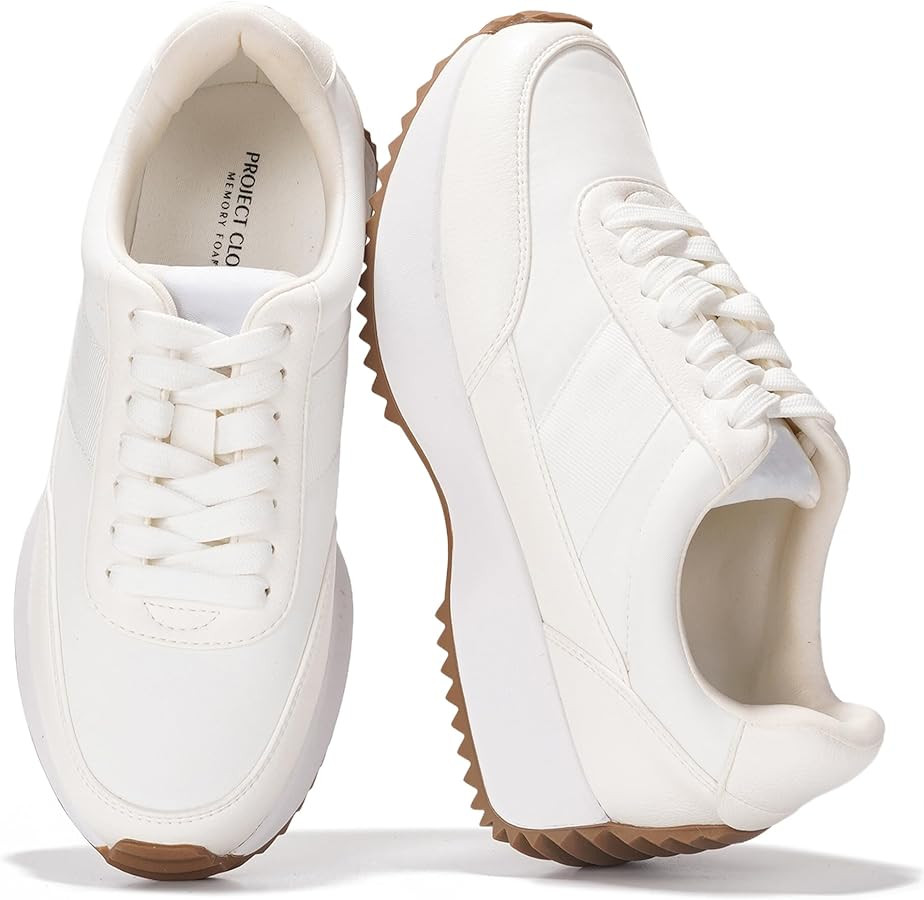 Project Cloud Womens Sneakers - Memory Foam Insole and Lightweight Spring Shoes - Non-Slip Lace U... | Amazon (US)