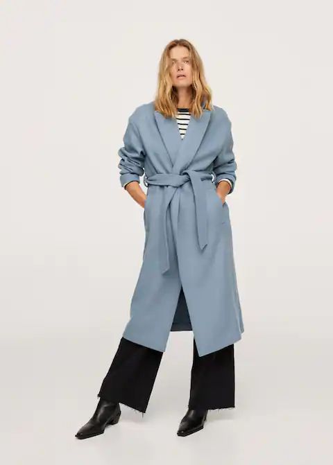 Woolen coat with belt | MANGO (US)