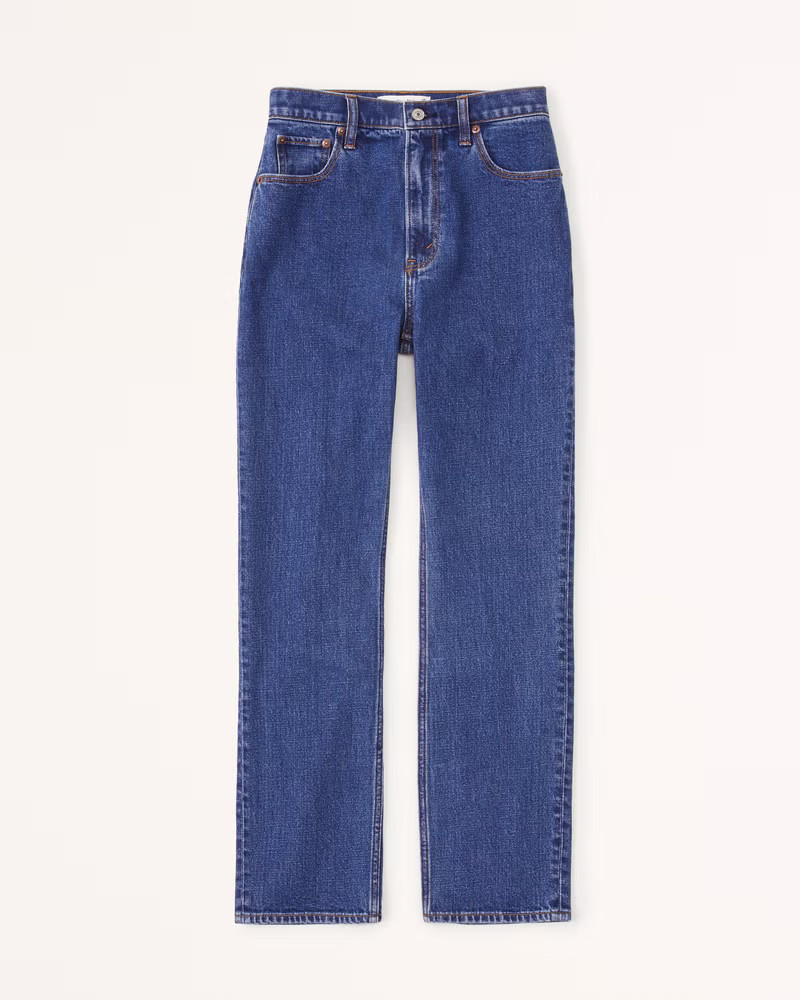 Abercrombie & Fitch Women's Ultra High Rise Ankle Straight Jean in Dark - Size 31 X-LONG | Abercrombie & Fitch (US)