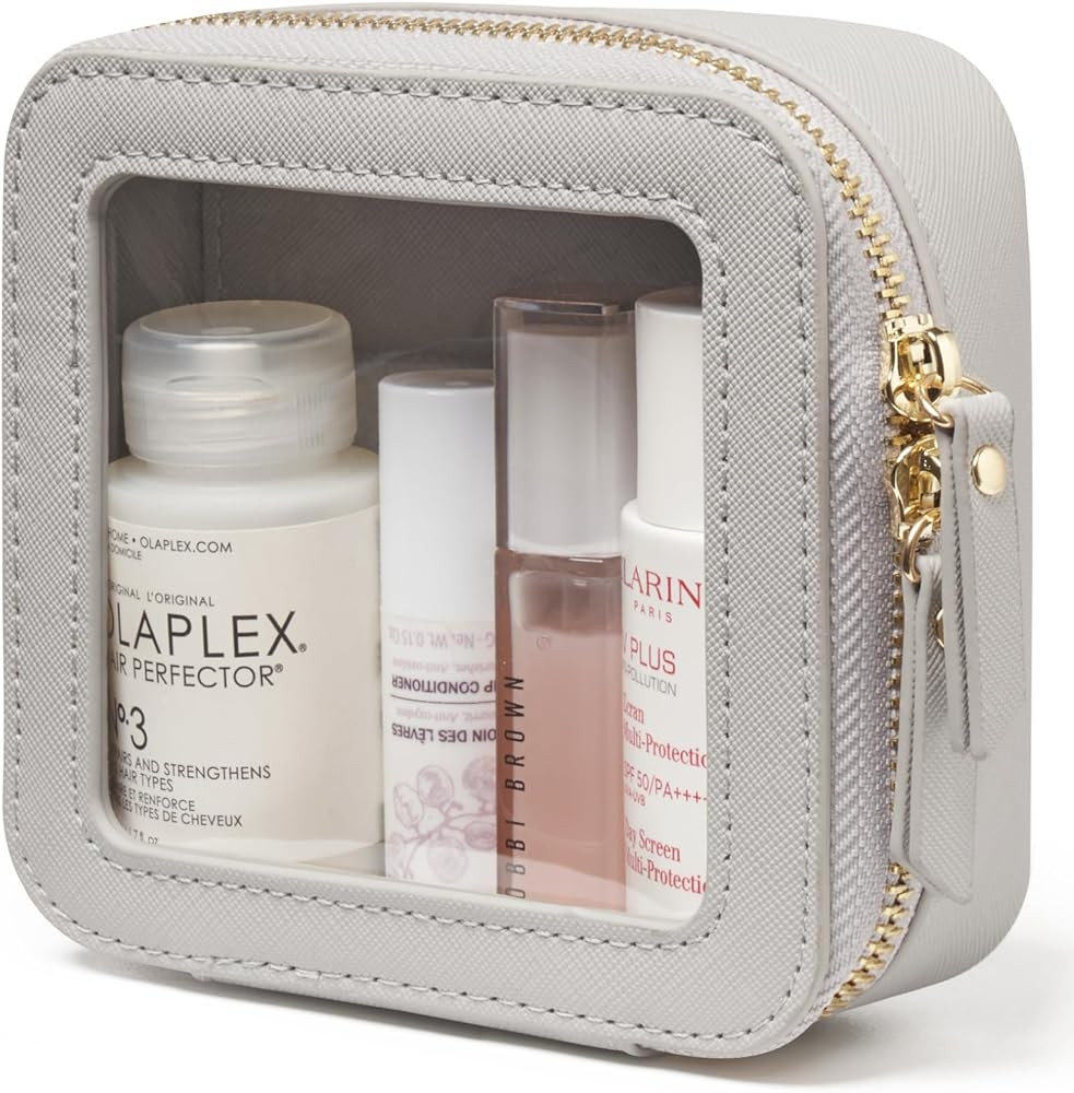 Popvibe Clear Makeup Bag Travel Cosmetic Case Transparent Toiletry Bag with Zipper, Portable Make... | Amazon (US)