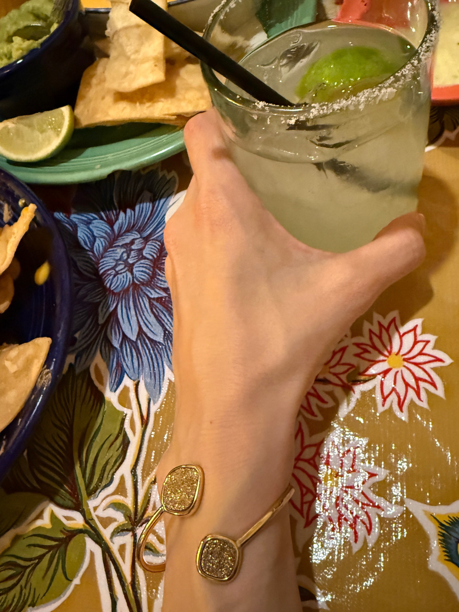 Cheers!!  Happiest national margarita day!!! 🍹
Druzy cuff from UptownStrut.com ✨🙌

#LTKFamily #LTKSeasonal #LTKParties