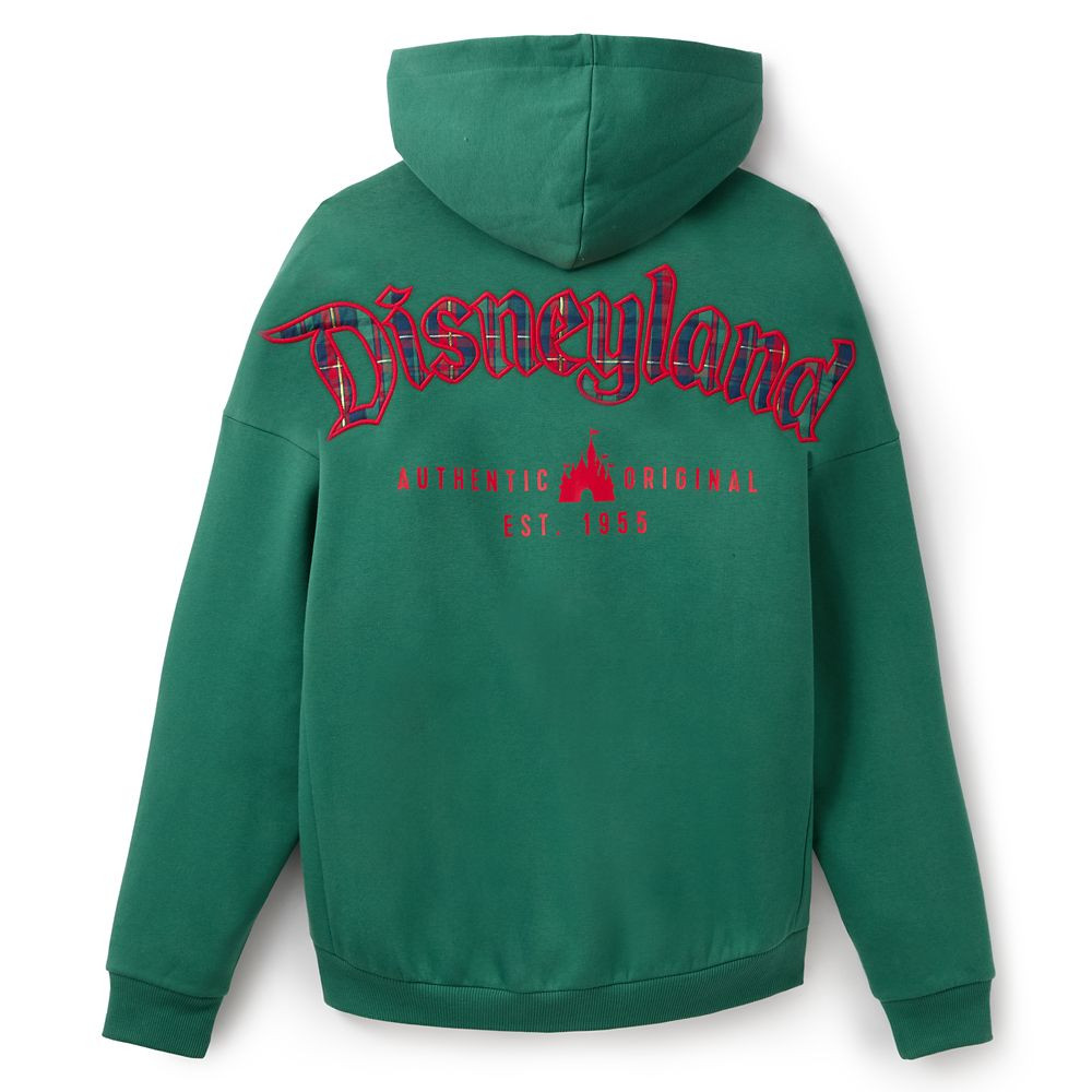Disneyland Logo Zip Hoodie for Adults – Green with Plaid | Disney Store