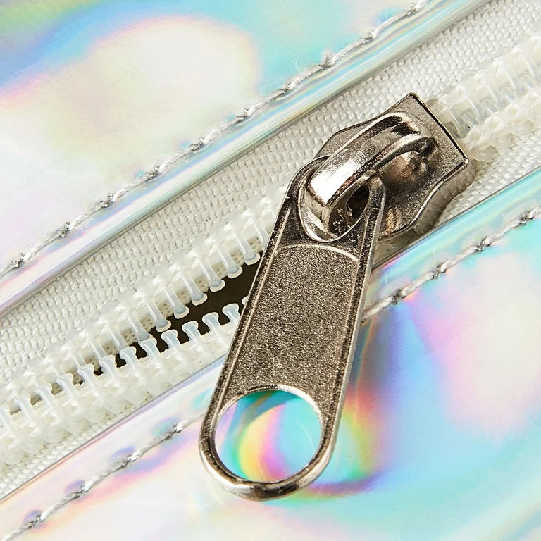 Valentine's Day Silver Holographic Crossbody Bag, Zipper Closure, by Way To Celebrate - Walmart.c... | Walmart (US)