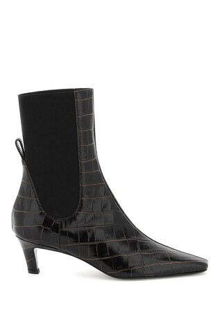 TOTEME CROCO-DEBOSSED LEATHER ANKLE BOOTS | Residenza725 US