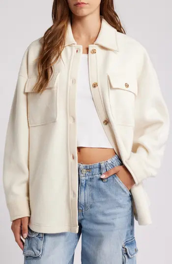 High Tide Fleece Button-Up Shacket | Nordstrom