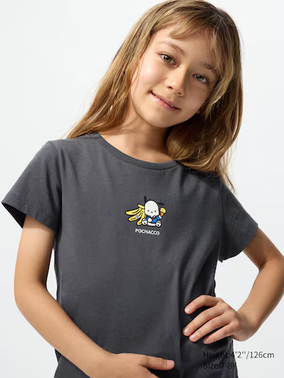 Sanrio characters Cropped UT Graphic T-ShirtColor: 08 DARK GRAYSize: KIDS 7-8Y(130)3-4Y(110)5-6Y(... | UNIQLO (US)