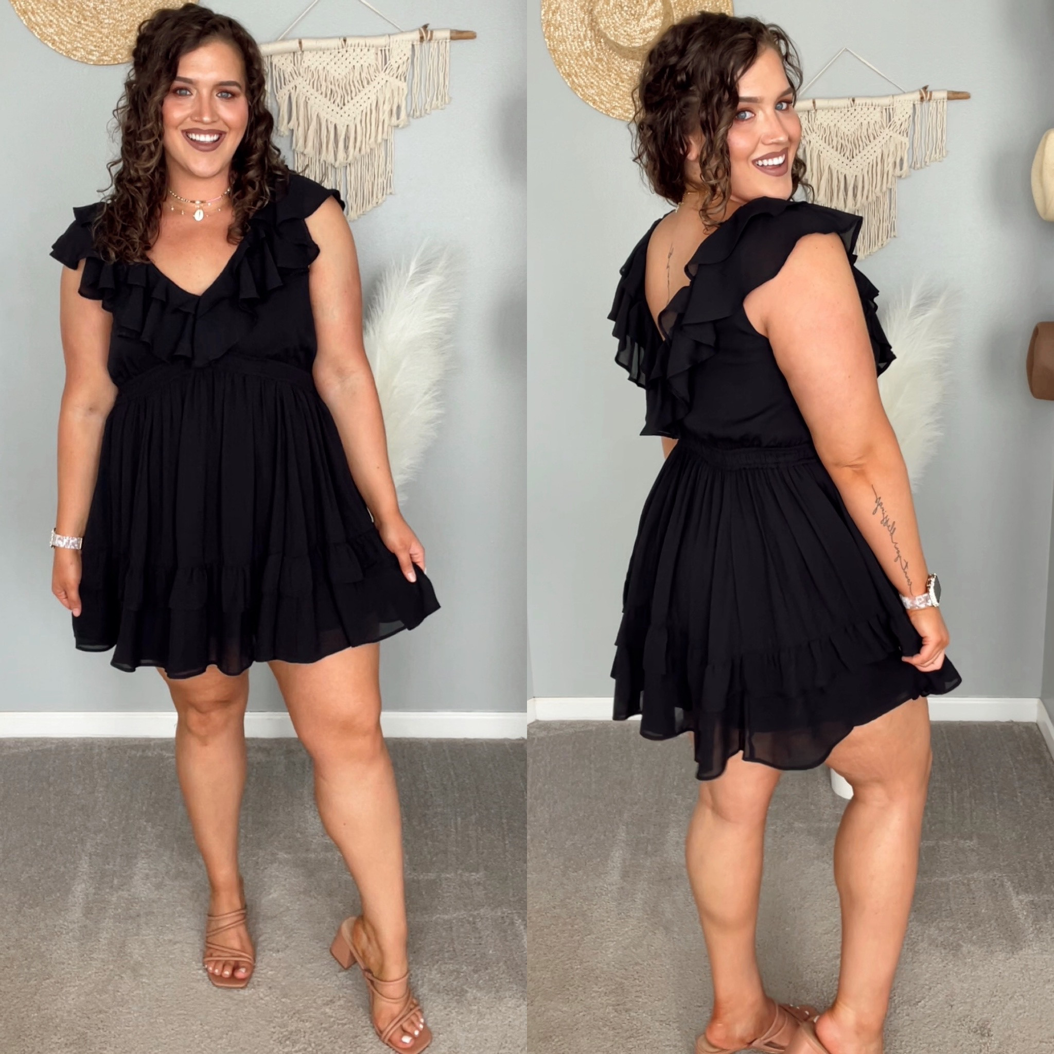 Midsize summer mini dress 👗☀️ 
Comes in lengths: petite, regular & tall
Size L regular // 5’7” 
Use code: AFSHORTS to save on your order! 
#midsizeoutfits #ootd #summerstyle #dresses #minidress #sundress #summerdress #heels #vacationoutfits #resortwear #lbd #littleblackdress #ruffle #datenightoutfit 

#LTKcurves #LTKstyletip #LTKSeasonal