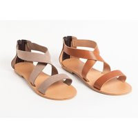 Ankle Strap Sandals, Flat Leather Sandals, Tan Strappy Shoes ""Athena | Etsy (US)