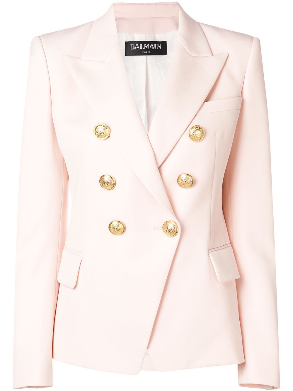 Balmain classic double-breasted blazer - Pink | FarFetch Global