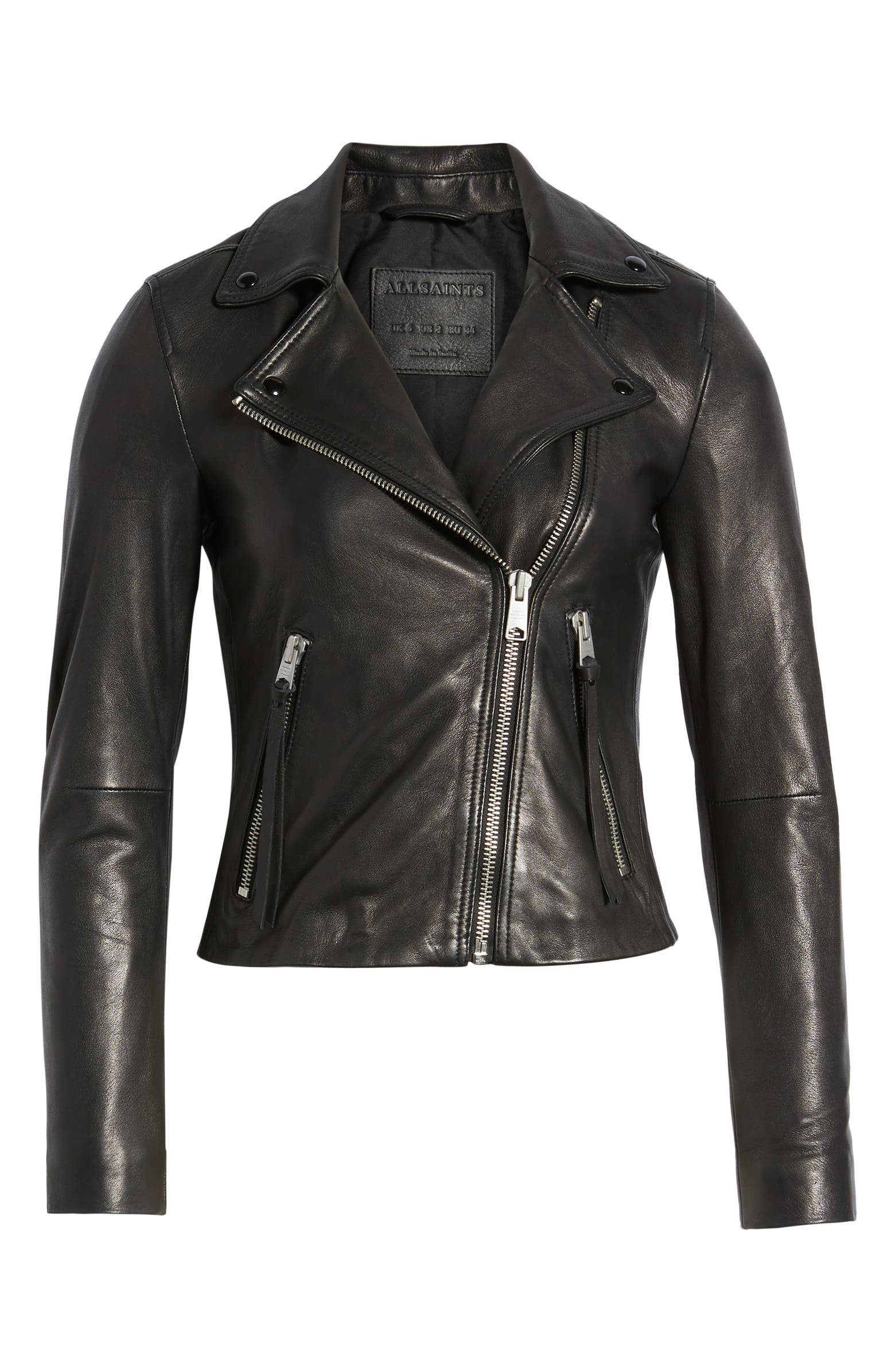 AllSaints Dalby Leather Biker Jacket | Nordstrom | Nordstrom
