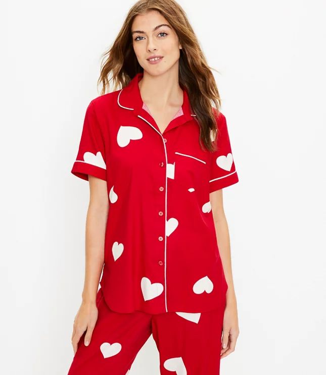 Scattered Heart Pajama Top | LOFT | LOFT