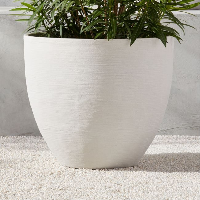 Castino Round White Resin Indoor/Outdoor Large Planter 20.5"H | CB2