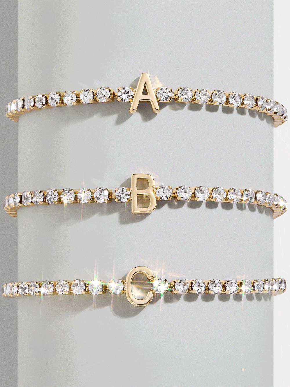 Lyanna Initial Tennis Bracelet - Gold/Pavé | BaubleBar (US)