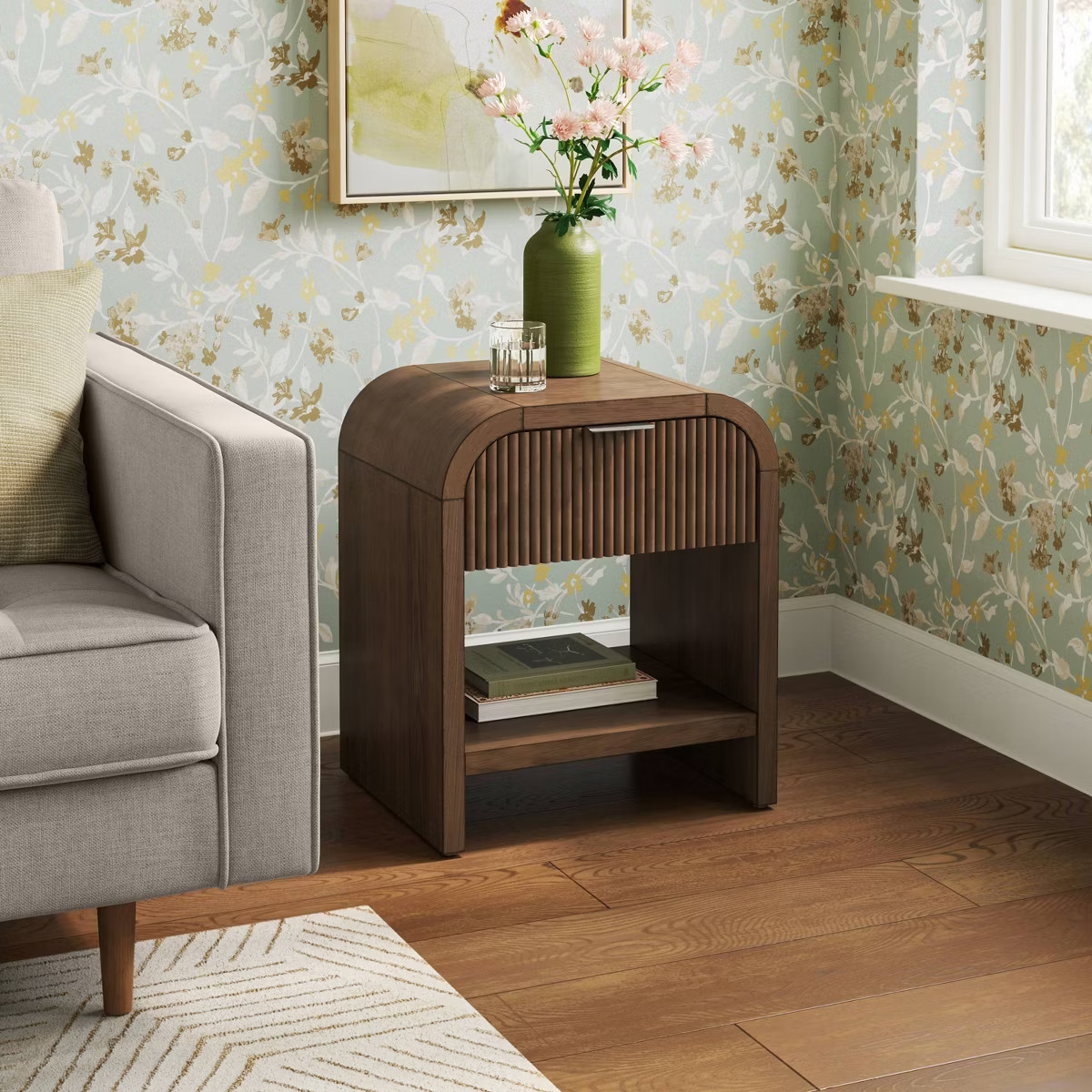 Lupine Reeded Accent Table with One Drawer Dark Brown - Threshold™ Assembly Required | Target