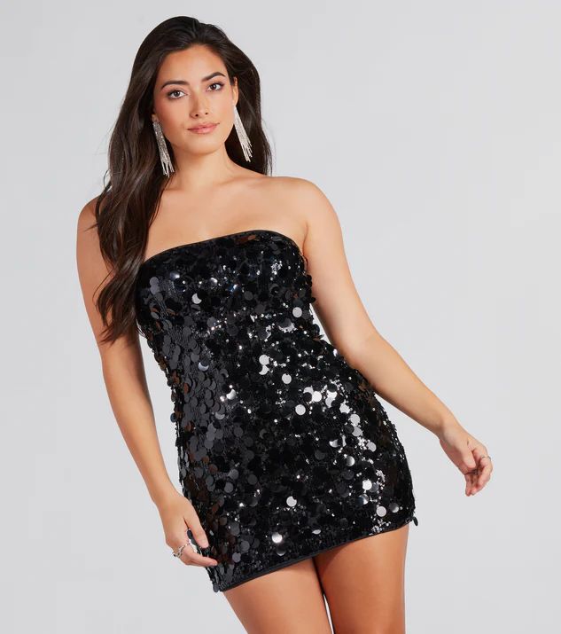 Flashy Glamour Sequin Strapless Mini Dress | Windsor Stores