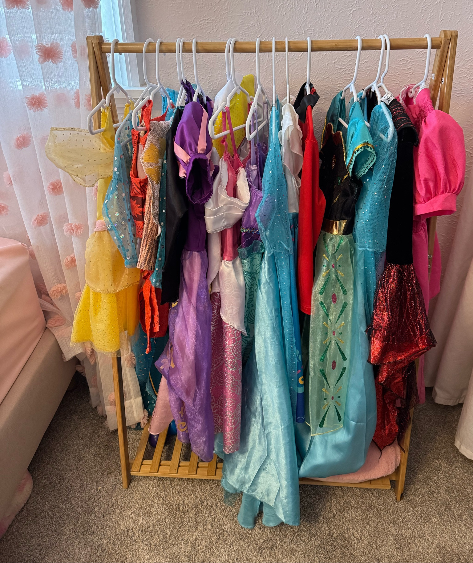 Girls room, dressing stand, wooden bamboo clothing rack for kids room or nursery, toddler dress up dresses, princess dresses, costumes, clothing rack for girls, dress up, playroom, baby 

#LTKKids #LTKHome #LTKFindsUnder100