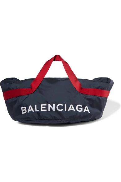 Balenciaga - Wheel Embroidered Shell Bag - Blue | NET-A-PORTER (US)