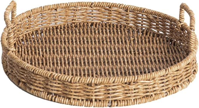 Woven Storage Basket Imitation Rattan Decorative Food Serving Bowl for Fruits Snacks and Kitchen ... | Amazon (US)