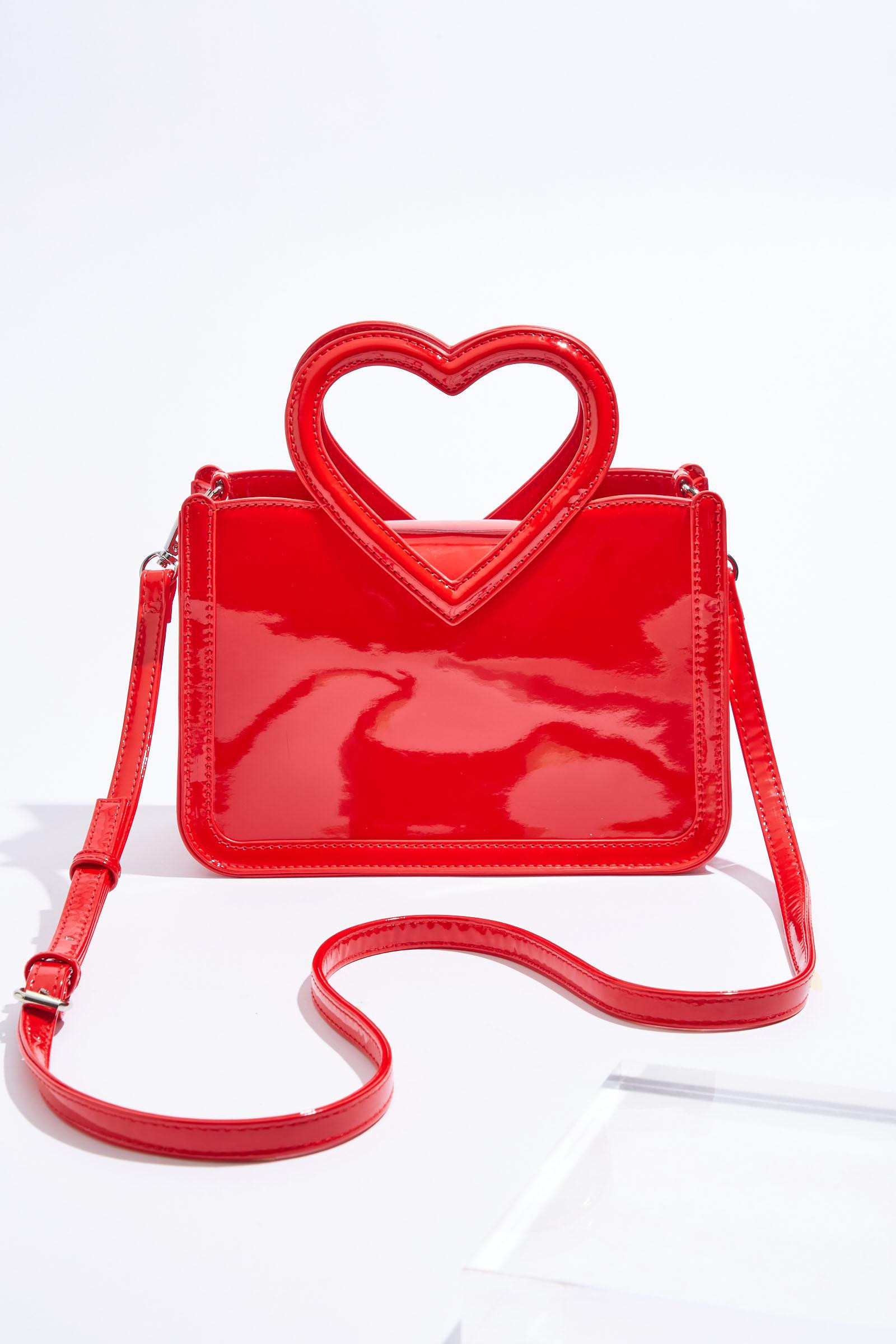Heart Handle Patent Mini Bag | Cato Fashions