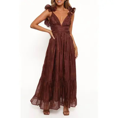 Petal & Pup Harmony Floral Maxi Dress in Brown Floral at Nordstrom, Size Large | Nordstrom