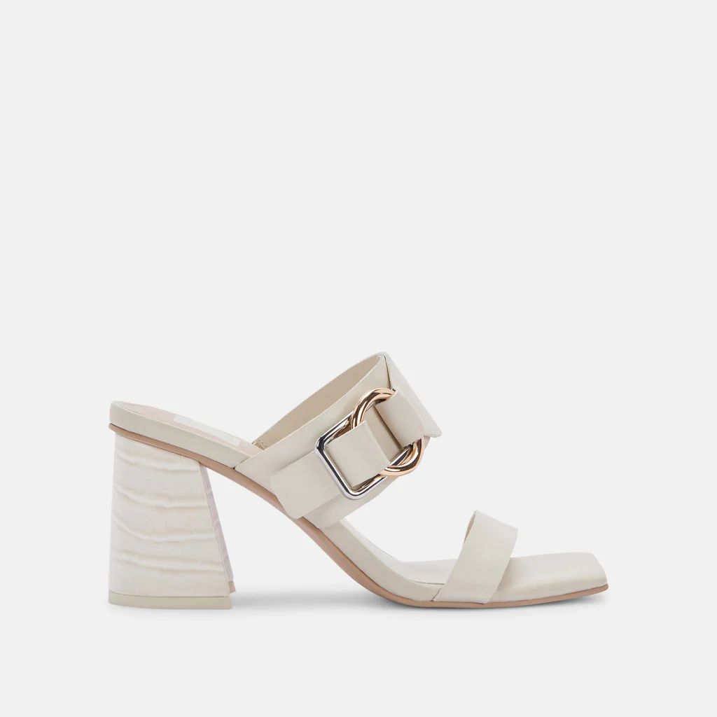 PALYCE HEELS IVORY LEATHER | DolceVita.com