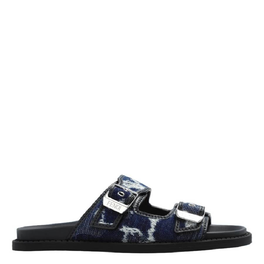 Fendi Engraved Logo Denim Slides | Jomashop.com & JomaDeals.com