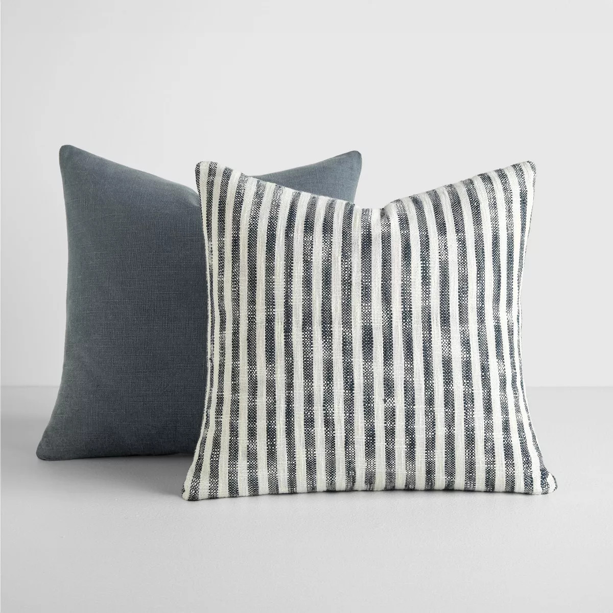 2-Pack Yarn-Dyed Patterns Navy Throw Pillows in Yarn-Dyed Bengal Stripe & Solid - Becky Cameron, ... | Target