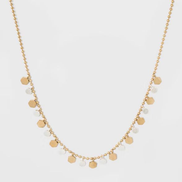 Mixed Metal Geometric Short Necklace - Universal Thread™ | Target