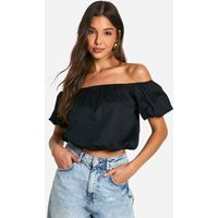 Womens Off The Shoulder Puffball Top - Black - 12 | boohoo (US & Canada)