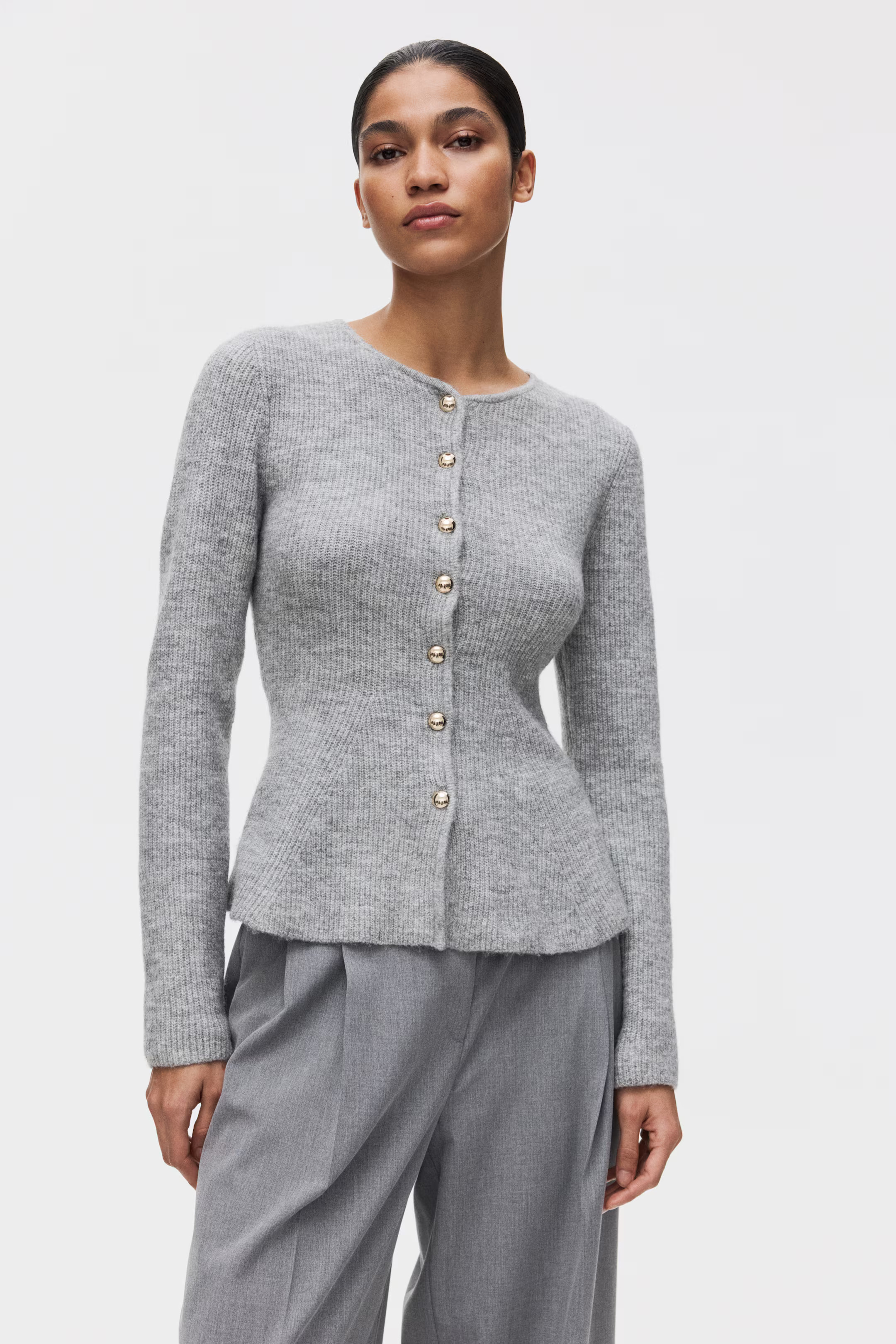 Rib-Knit Peplum Cardigan | H&M (US + CA)