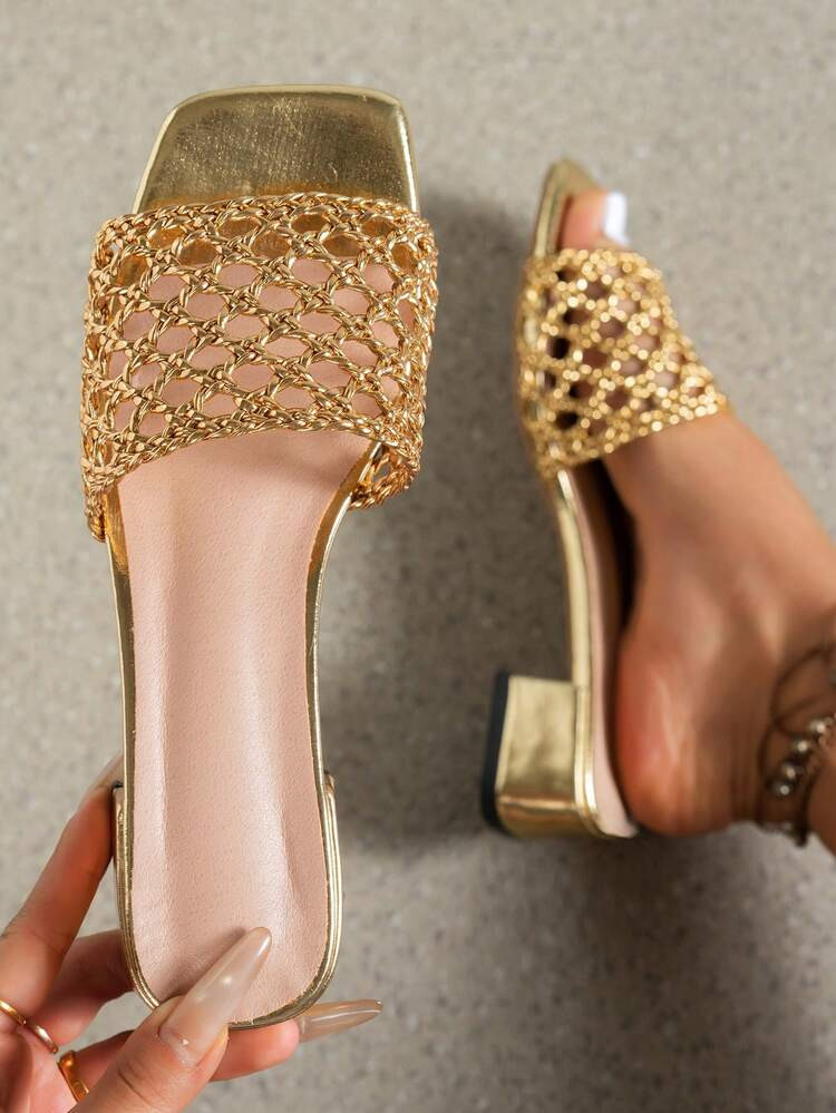 Gold sandals  | SHEIN
