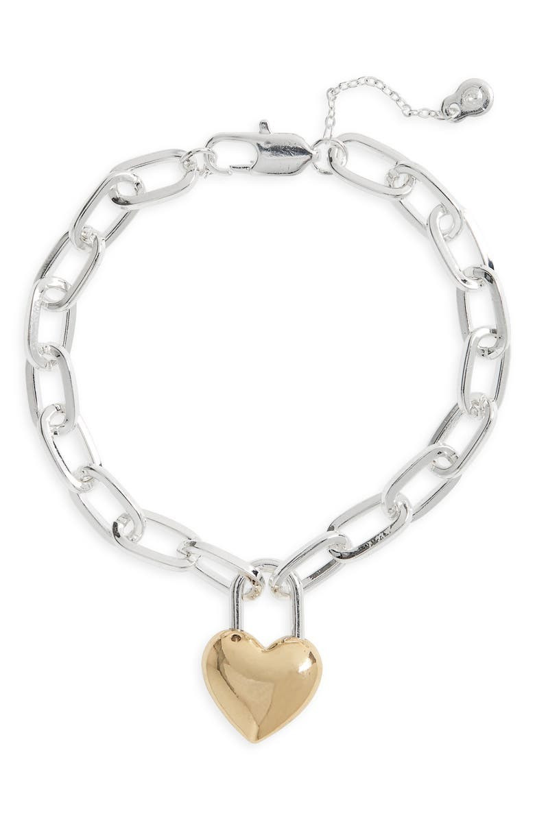 Padlock Heart Charm Chain Link Bracelet | Nordstrom | Nordstrom