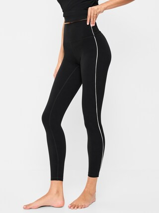 High-Waisted StudioSmooth 7/8 Side-Striped Leggings | Old Navy (US)