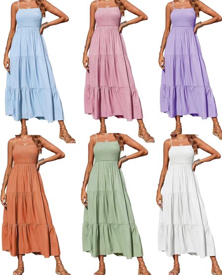 Spring dresses on Amazon! Easter dress for women! Summer dress for women! Beach vacation outfit ideas! Beach dresses! Resort wear! Maxi dress!! 