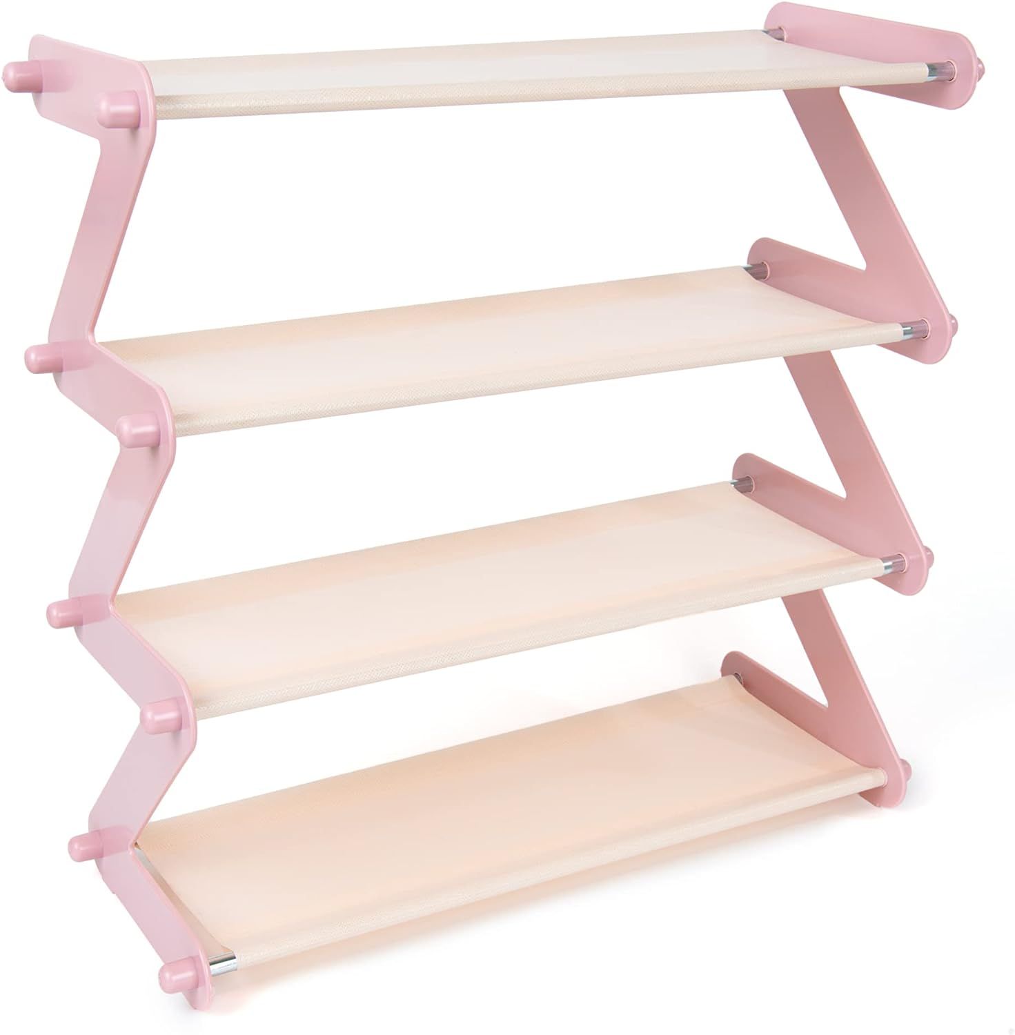 Toddler shoe rack, Light Pink kids shoe rack-Can hold 8-12 pairs Baby Shoes, Simple Installation,... | Amazon (US)