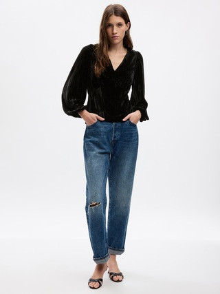 Velvet Balloon Sleeve Top | Gap (US)