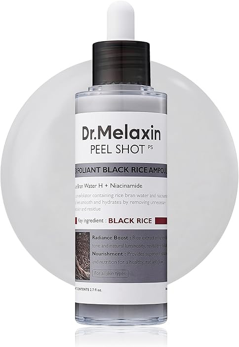 Dr.Melaxin Peel Shot Glow Black Rice Peeling Ampoule 80ml Daily Soft Exfoliating Face and Body Sc... | Amazon (US)