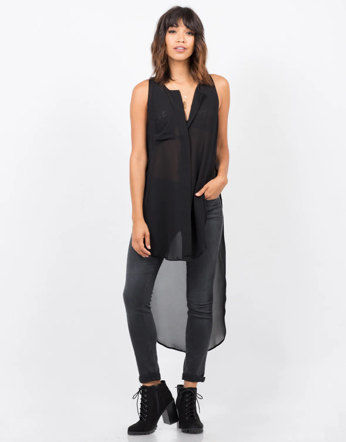 Sheer Hi-Low Top | 2020ave.com