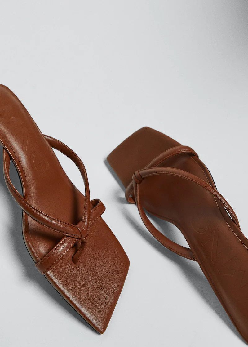 De structured leather sandals -  Women | Mango United Kingdom | MANGO (UK)